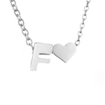 Forever Love & Letter Necklace - Silver
