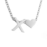 Forever Love & Letter Necklace - Silver