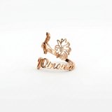 BAGUE PRÉNOM & FLEUR DE NAISSANCE
