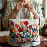 Borsa trapuntata - Giardino di Tulipani