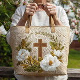 Quilted Tote Bag - Sacred Cross