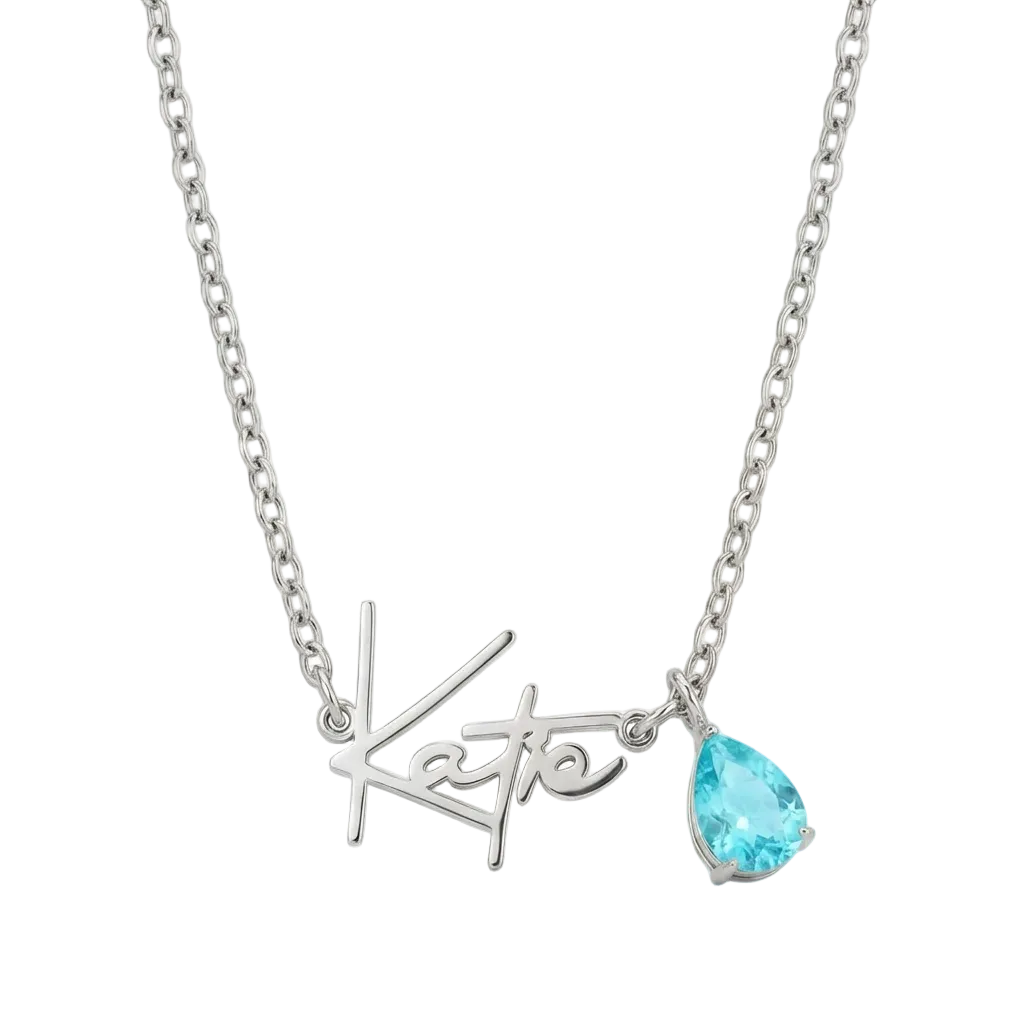 COLLIER PRÉNOM AVEC PIERRE DE NAISSANCE
