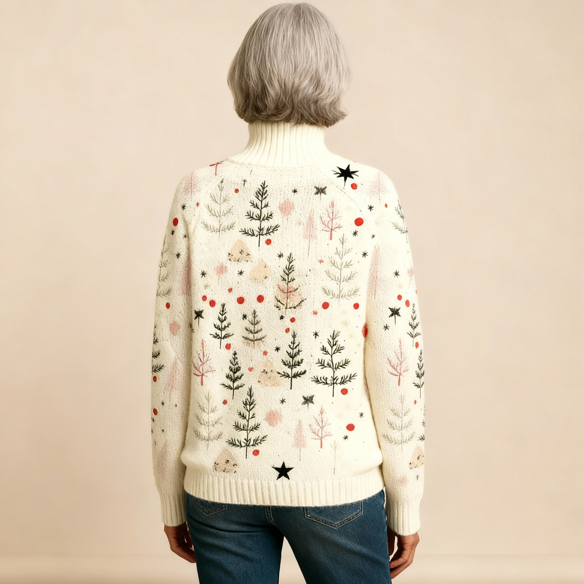 ELFENBEIN | PULL COL ROULÉ TRICOTÉ DE NOËL