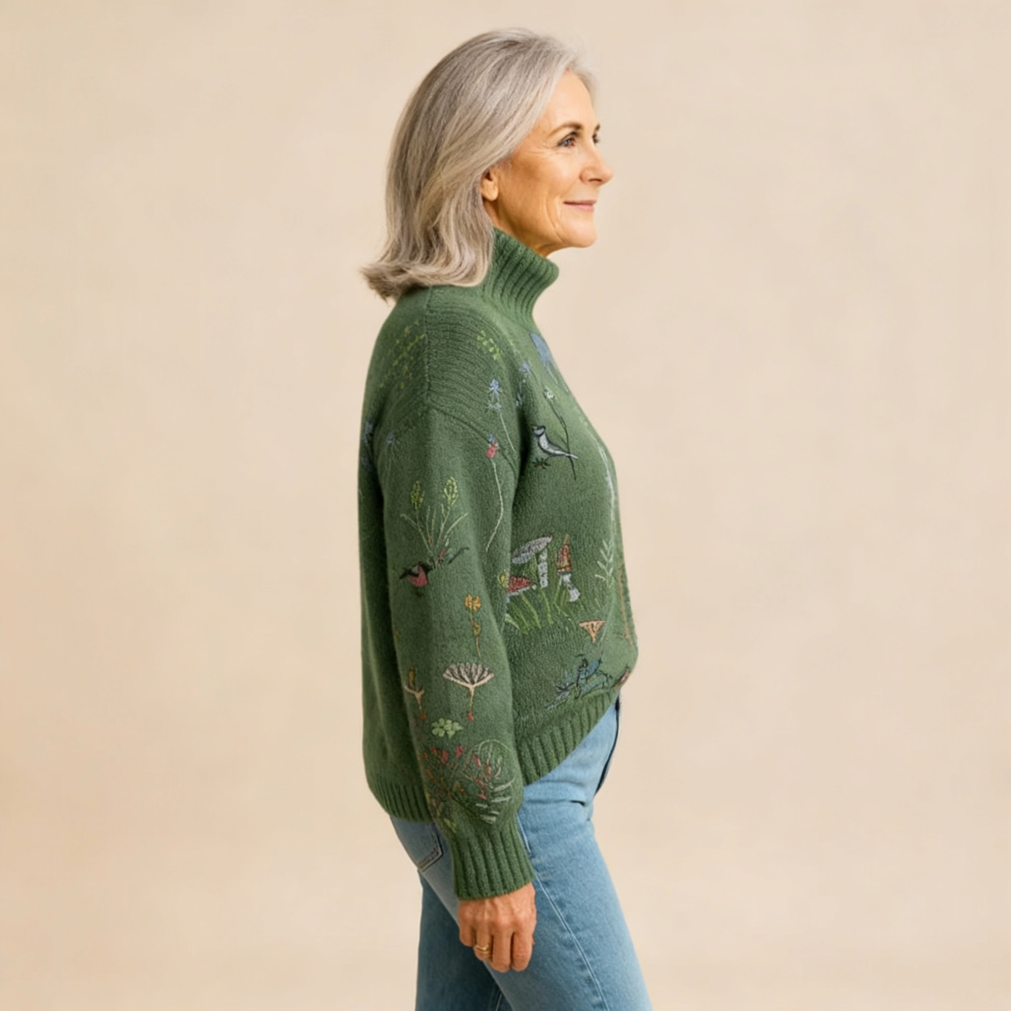 ZOE | HAUT COL ROULÉ FLEURI
