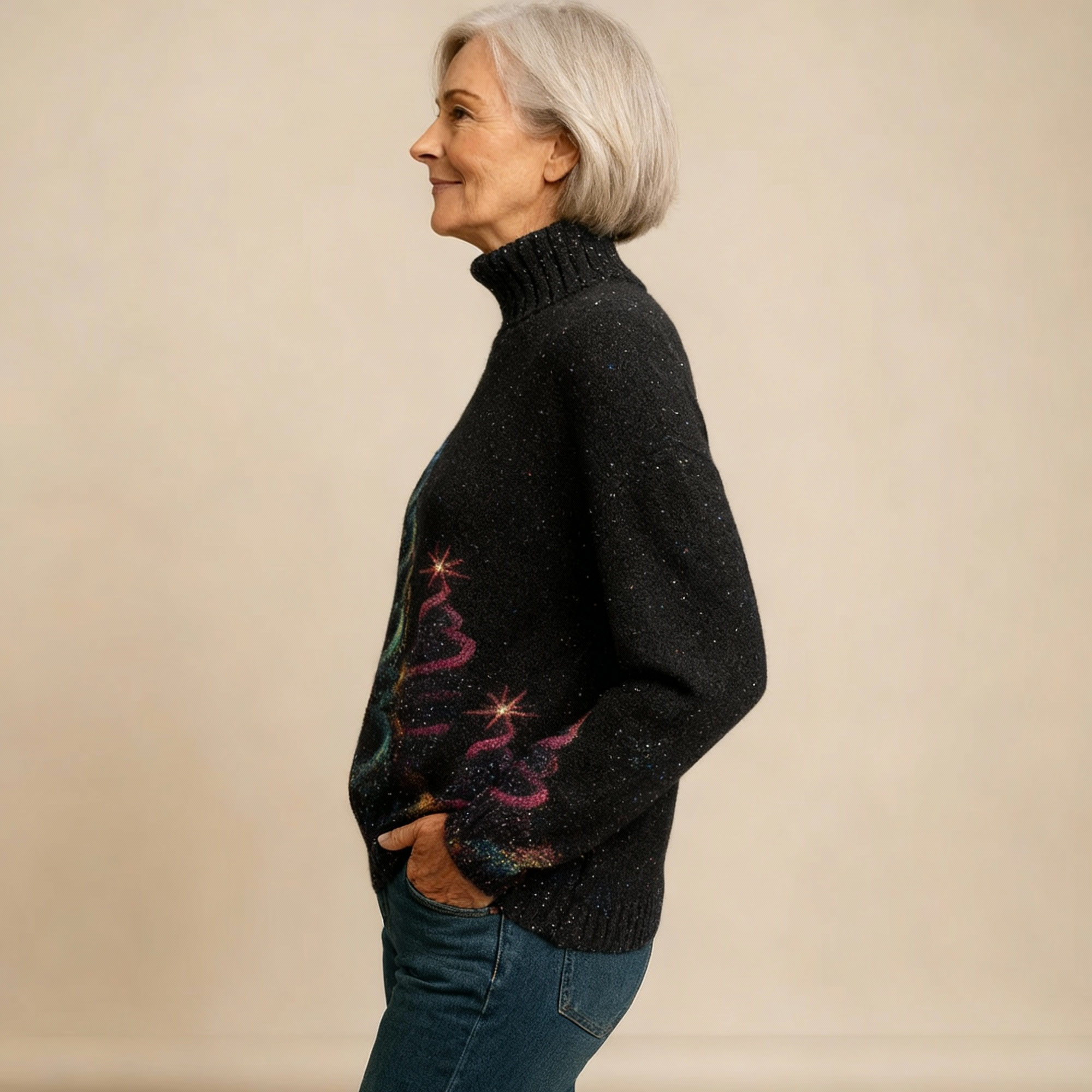 ELLA | PULL COL ROULÉ TRICOTÉ DE NOËL