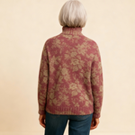 HARRIET | PULL COL ROULÉ TRICOTÉ FLEURI RÉTRO