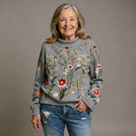 FREYA | PULL TRICOTÉ FLEURI VINTAGE