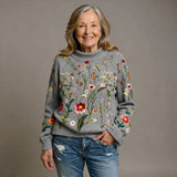 FREYA | PULL TRICOTÉ FLEURI VINTAGE