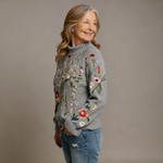 FREYA | PULL TRICOTÉ FLEURI VINTAGE