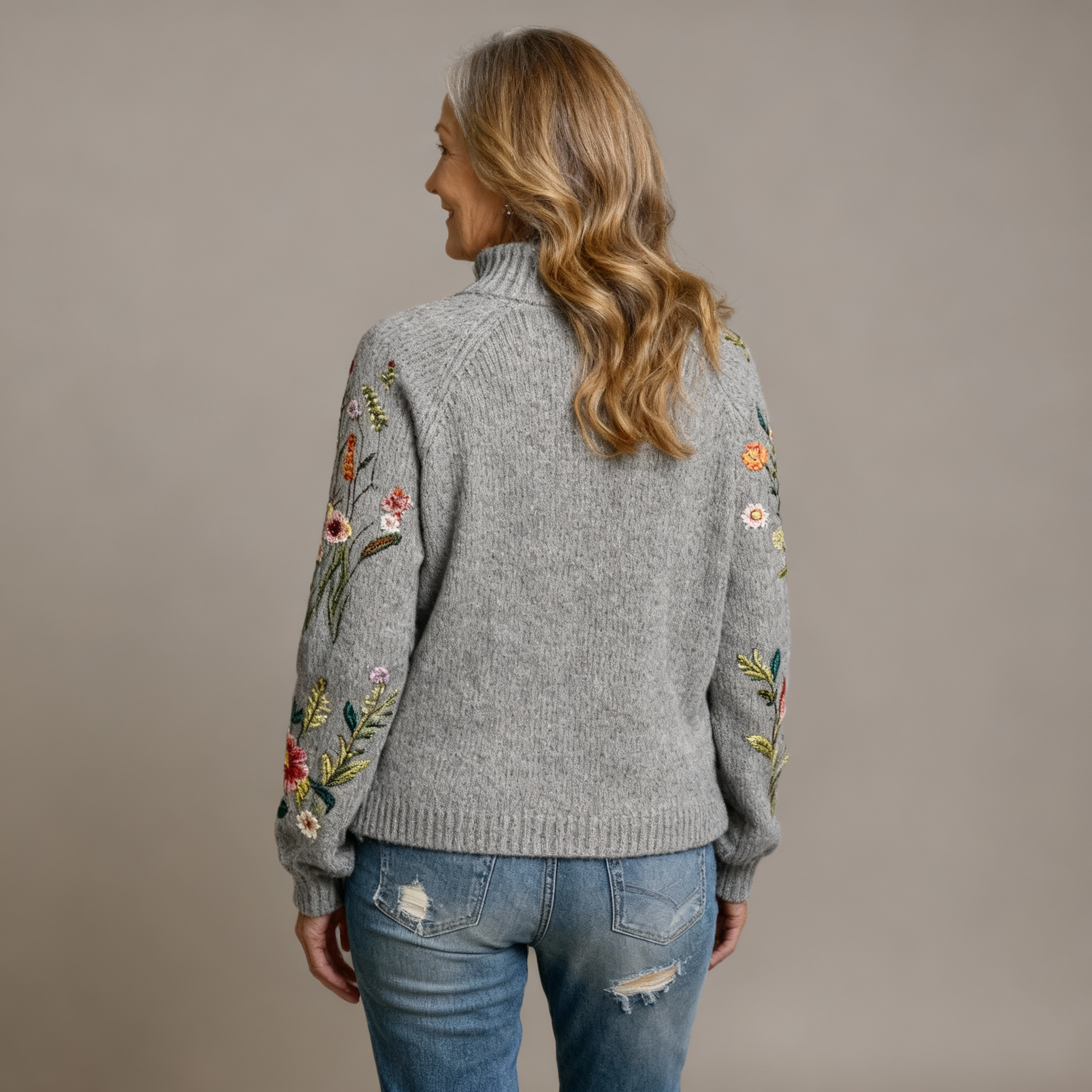 FREYA | PULL TRICOTÉ FLEURI VINTAGE