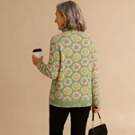 BEATRICE | PULL COL ROULÉ TRICOTÉ FLEURI