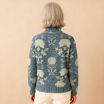 GEORGIA | PULL COL MONTANT TRICOTÉ FLORAL FLEURI