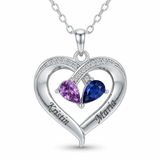COLLIER AMOUR ÉTERNEL - GRAVURE + PIERRE DE NAISSANCE
