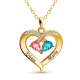 COLLIER AMOUR ÉTERNEL - GRAVURE + PIERRE DE NAISSANCE