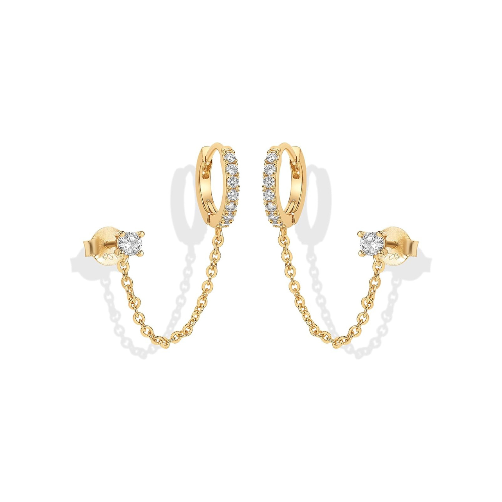 Boucles d'Oreilles Adella Chaîne | Or