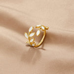 Neraya Delicate Leaf Open Ring | Gold