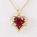 Collier Ange Étreinte Rubis Cœur
