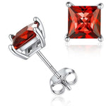Boucles d'Oreilles Minimaliste Princesse Taille Rubis Clou d'Oreille