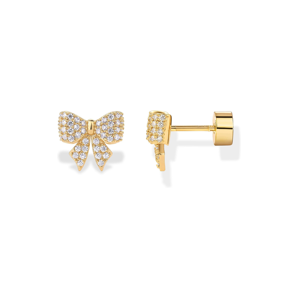 Boucles d'Oreilles Nœud Motif | Or