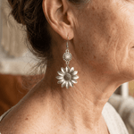 Vintage Bohemian Sunflower Drop Earrings