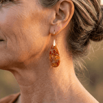 Bohemian Orange Natural Stone Drop Earrings