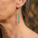 BOUCLES D'OREILLES ÉLÉGANT ANTIQUE ARGENT PLAQUÉ TURQUOISE GÉOMÉTRIE MOTIF GOUTTE