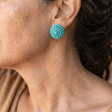 BOUCLES D'OREILLES ÉLÉGANT PALAIS TURQUOISE GRAPPE CLOU D'OREILLE