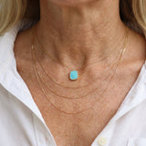 COLLIER ÉLÉGANT TURQUOISE PIERRE PRÉCIEUSE PLAQUÉ OR