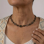 Bohemian Floral Swirl Spiral Pattern Short Choker Necklace