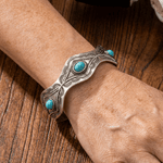 BRACELET WESTERN TURQUOISE CONCHO MANCHETTE BRACELET