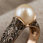 Vintage Pearl Golden Ring
