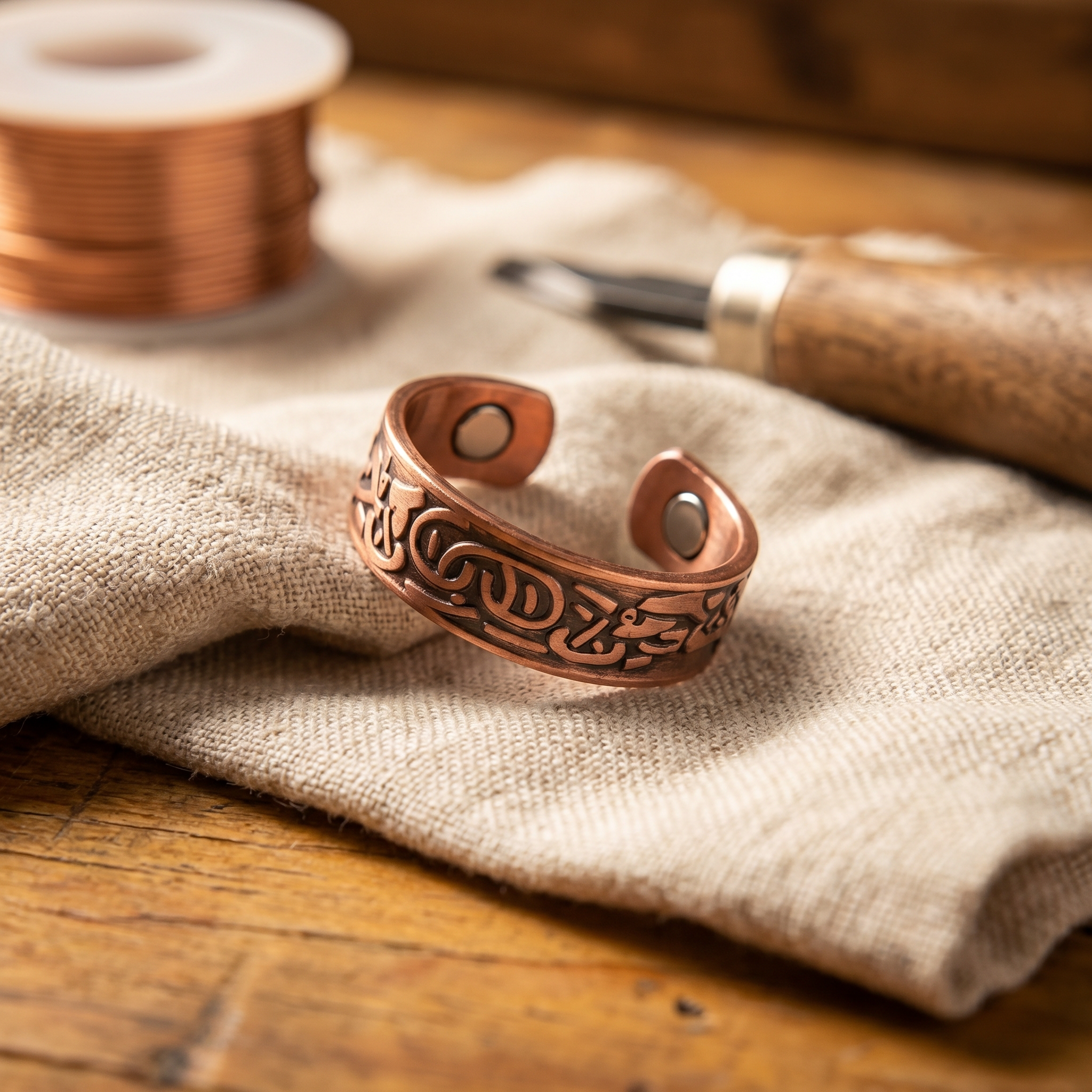 BAGUE EN CUIVRE BURR