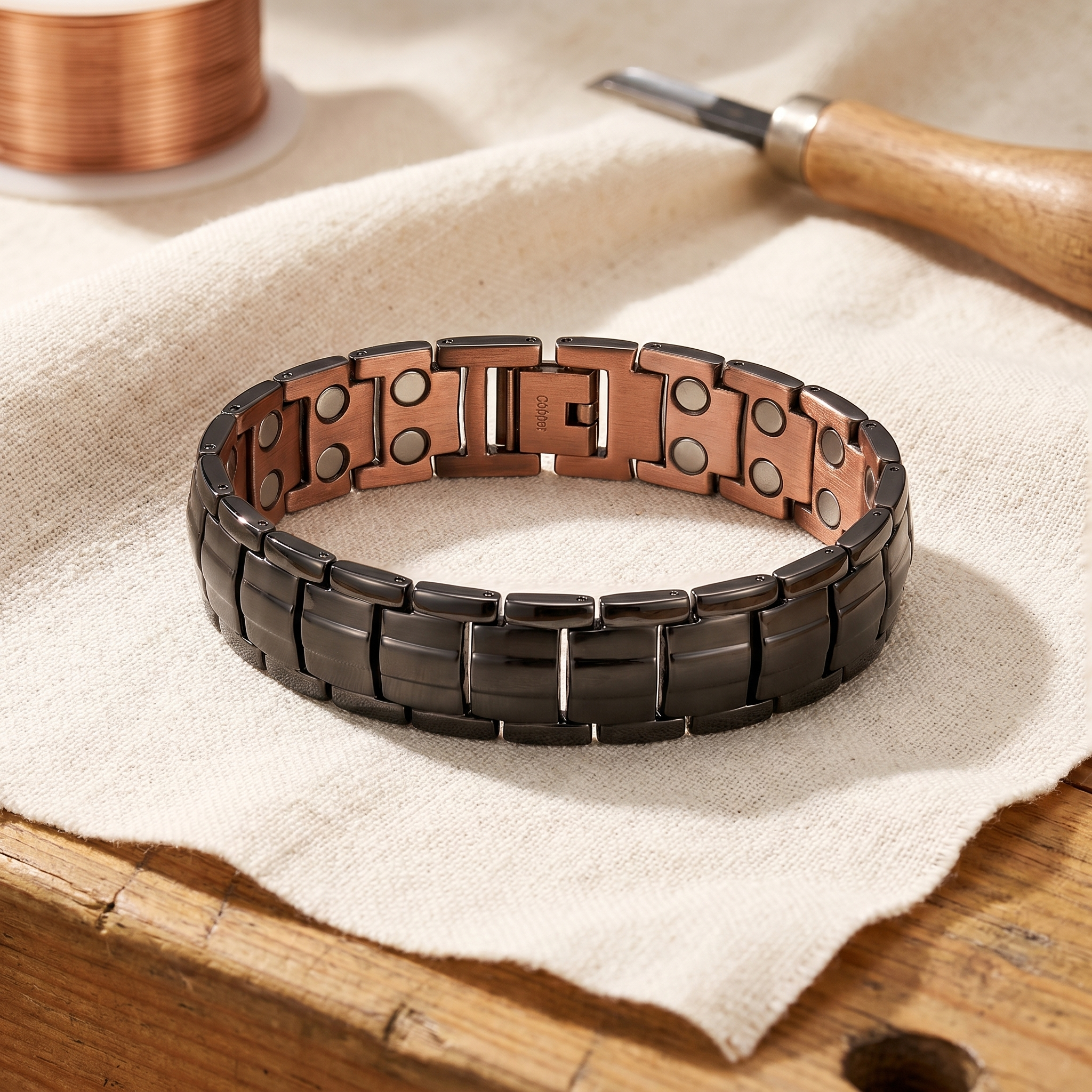 BRACELET EN CUIVRE OCHRE HOMME
