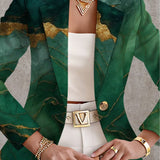 Silvia™ | Blazer in Marmo Verde Smeraldo