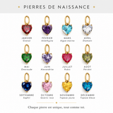 COLLIER AVEC UNE PIERRE DE NAISSANCE EN FORME DE CŒUR