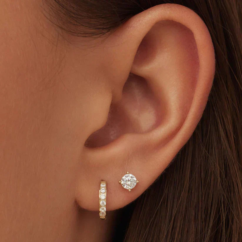 DARA BRILLANE STONE BOUCLES D'OREILLES ENSEMBLE - OR