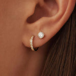 DARA BRILLANE STONE BOUCLES D'OREILLES ENSEMBLE - OR
