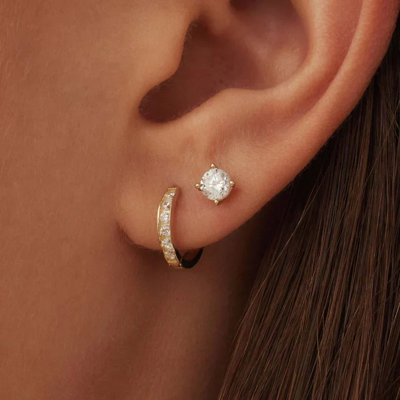 DARA BRILLANE STONE BOUCLES D'OREILLES ENSEMBLE - OR