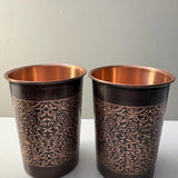 ENSEMBLE GOBELETS FLEURIS EN CUIVRE