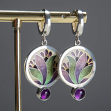 BOUCLES D'OREILLES BOHÈME VIOLET | ARGENT