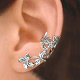 BOUCLES D'OREILLES VINTAGE FEUILLE | ARGENT