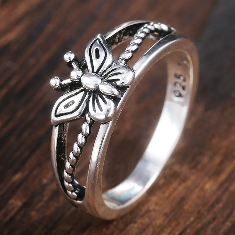 BAGUE VINTAGE PAPILLON ARGENT