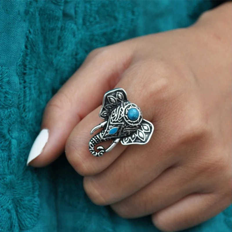 BAGUE VINTAGE ÉLÉPHANT ARGENT