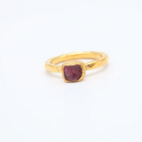 BAGUE VINTAGE ROUGE CRISTAL DORÉ