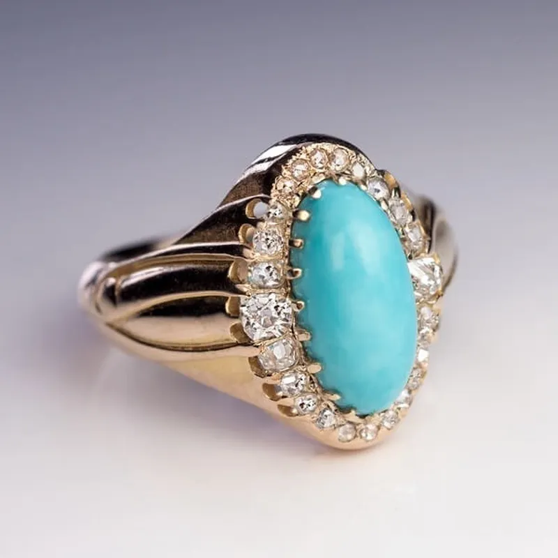 BAGUE BLEU OPALE VINTAGE