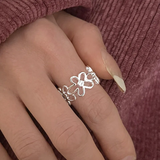 BAGUE VINTAGE ZIRCONE FLEUR