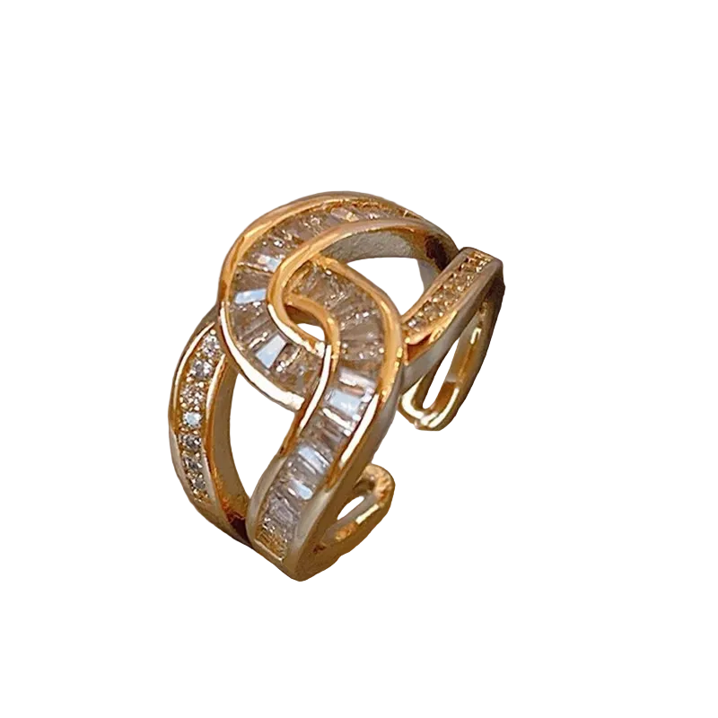 BAGUE NOUÉ ÉLÉGANT RÉGLABLE