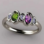 BAGUE VIOLET OLIVE INCRUSTÉ VINTAGE