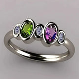 BAGUE VIOLET OLIVE INCRUSTÉ VINTAGE