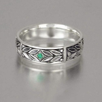 BAGUE VINTAGE ARGENT VERT